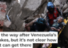 Rescue workers carry a person on a stretcher in Caracas following an earthquake in Venezuela on June 24, 2026. Juan Barreto/AFP via Getty Images